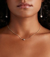 All The Details Dainty Rhinestone Necklace