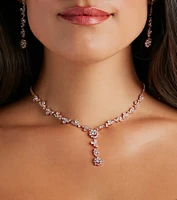 All That Glam Rhinestone Necklace And Earrings Set