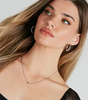All The Details Dainty Rhinestone Necklace
