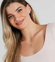 Dainty Deets Rhinestone Butterfly Charm Necklace