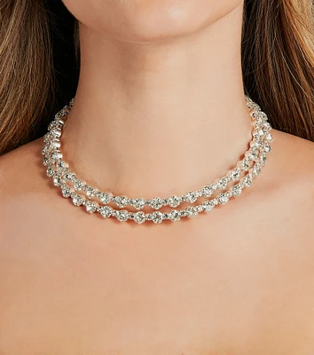 Two For The Show Rhinestone Choker