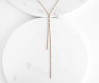 Rhinestone Lariat Necklace Set