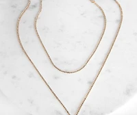 Rhinestone Lariat Necklace Set