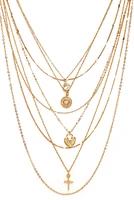 8 Row Layered Charm Necklaces