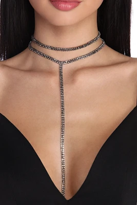 2 Row Rhinestone Lariat