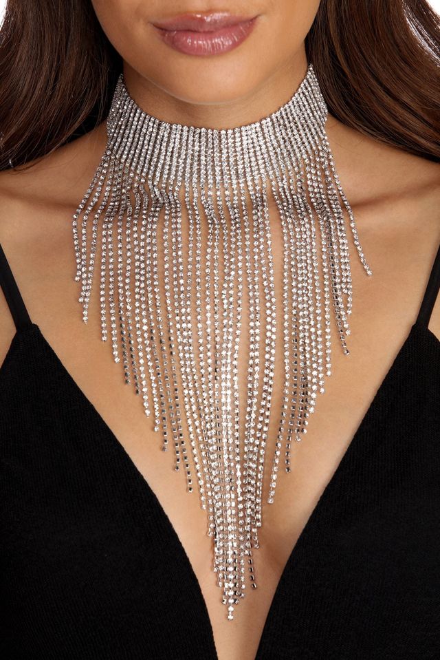 Windsor Fabulous In Fringe Rhinestone Choker