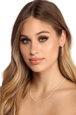 Classic Curved Rhinestone Necklace And Dusters
