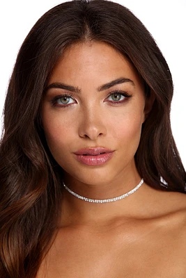 2 Row Rhinestone Choker