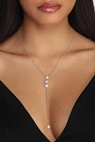 Triple Cubic Zirconia Lariat
