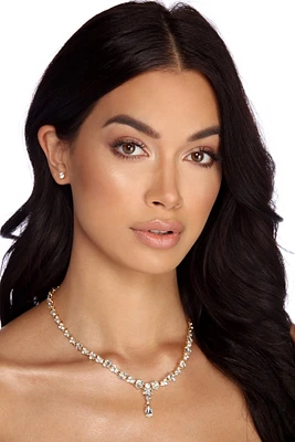 Drippin' Rhine Necklace & Stud Earrings