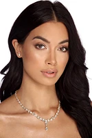 Drippin' Rhine Necklace & Stud Earrings