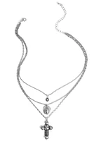 Cross And Coin Pendant Necklace