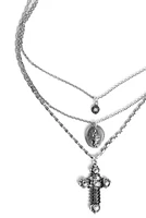 Cross And Coin Pendant Necklace