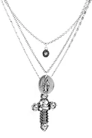 Cross And Coin Pendant Necklace