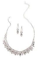 Glamour Tear Drop Necklace And Earrings Set