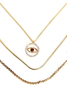 Rhinestone Eye 3 Pack Necklace Set