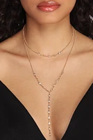 Layered In Gems Lariat Necklace