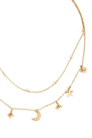 Star And Moon Charm Necklace