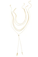 3 Pack Layered Choker And Lariat Chains