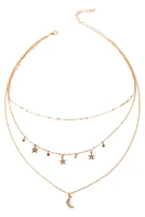 Moon And Stars Charm Necklace