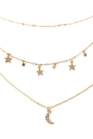 Moon And Stars Charm Necklace