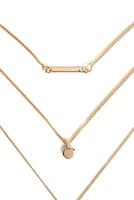 3 Row Dainty Lariat Charm Necklace