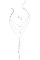 3 Row Dainty Lariat Charm Necklace
