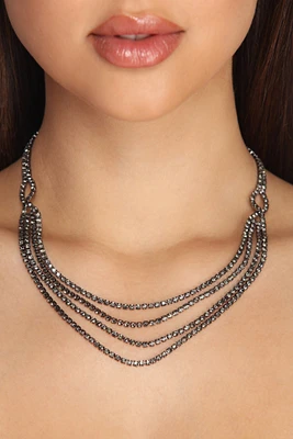 4 Row Rhinestone Necklace