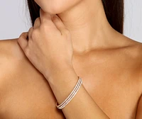 Rhinestone Memory Wire Bracelet Pack