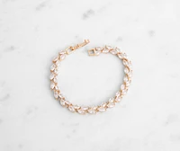 Cubic Zirconia Leaf Design Bracelet