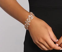 Marquise Leaf Rhinestone Bracelet