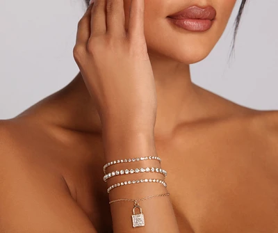 Stylish Sparkle Four-Pack Bracelet Set