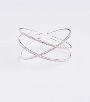 Memory Wire Rhinestone Cross Cuff