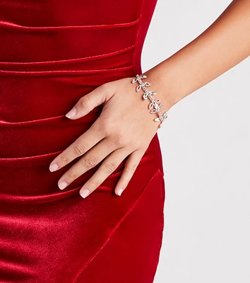 Fancy Affair Rhinestone Leaf Bracelet