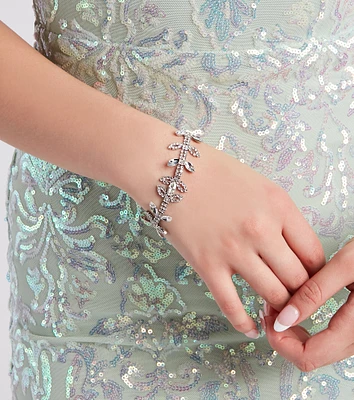 Fancy Affair Rhinestone Leaf Bracelet