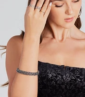 Upscale Glam Rhinestone Hematite Bracelet
