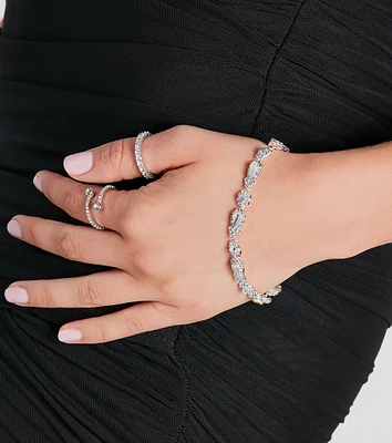 Elegant Iridescent Rhinestone Bracelet