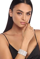 Rhinestone Statement Wide Cuff