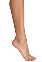 Double Row Rose Charm Anklet