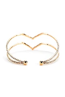 Double Row Rhinestone V Cuff
