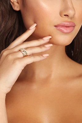 Cubic Zirconia Chain Link Ring