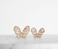 Butterfly Rhinestone Ring Set
