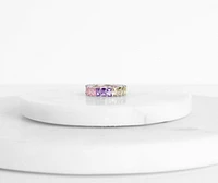 Sterling Silver Rainbow Infinity Ring