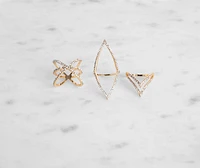 Dagger Rhinestone Ring Set