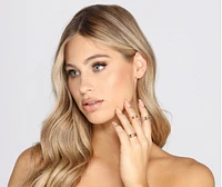 Three Pack Cubic Zirconia Rainbow Infinity Rings