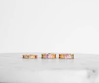 Three Pack Cubic Zirconia Rainbow Infinity Rings