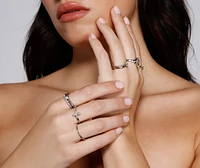 Trendy Deets Rhinestone Ring Set