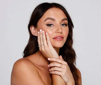 Dainty And Glam Rhinestone Ring Set