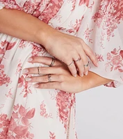 Trendy Shine Rhinestone Dainty Ring Set