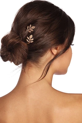 Dainty Metal Leaf Hair Pins